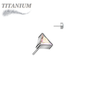 Titanium Threadless CZ Triangle (Top Only)