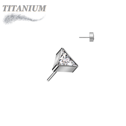 Titanium Threadless CZ Triangle (Top Only)