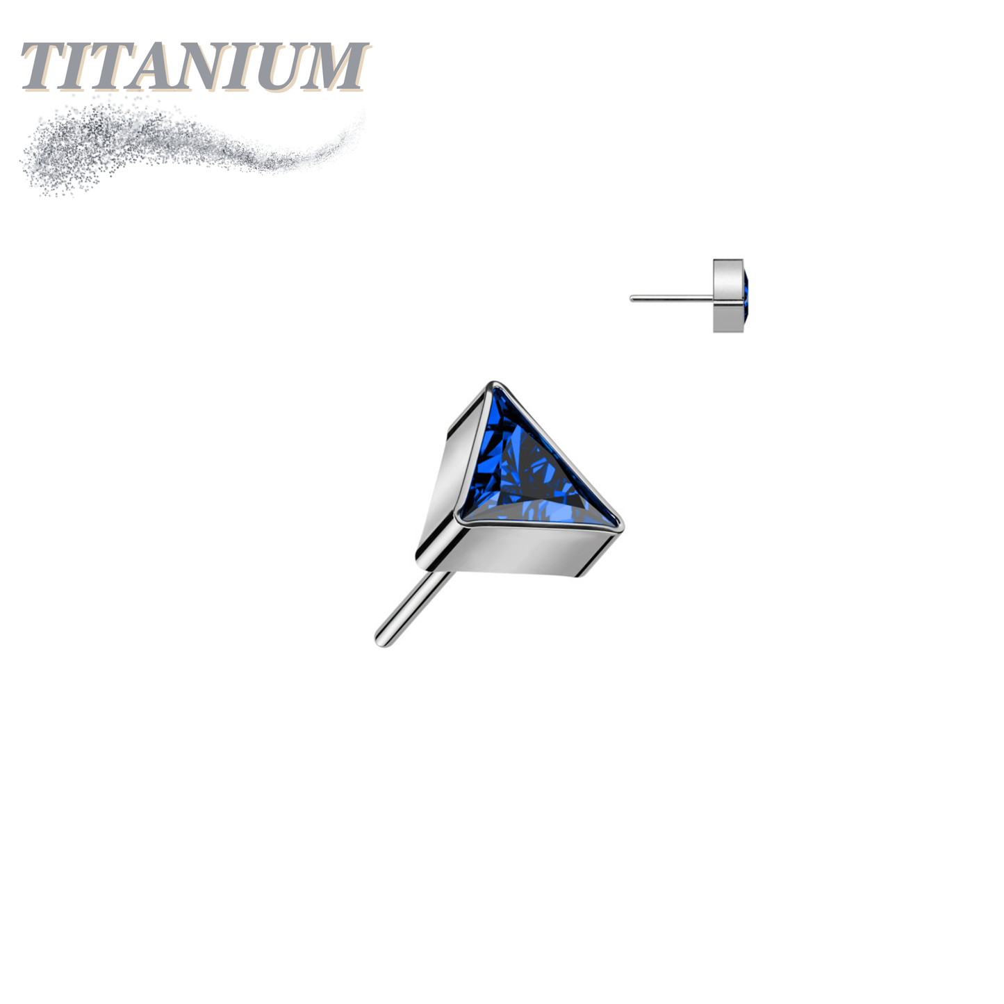 Titanium Threadless CZ Triangle (Top Only)