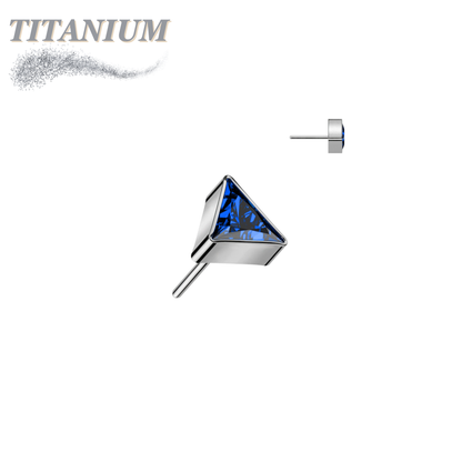 Titanium Threadless CZ Triangle (Top Only)