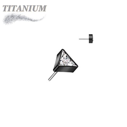 Titanium Threadless CZ Triangle (Top Only)