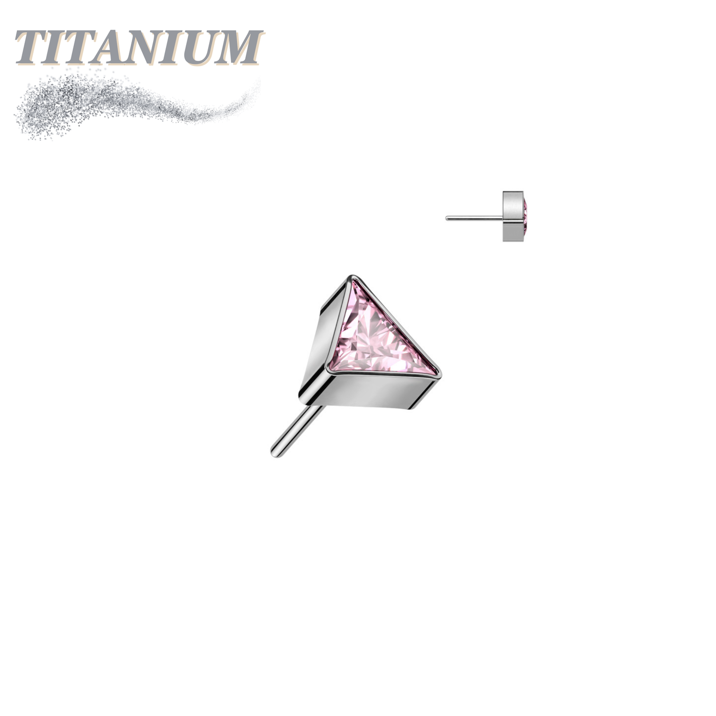 Titanium Threadless CZ Triangle (Top Only)