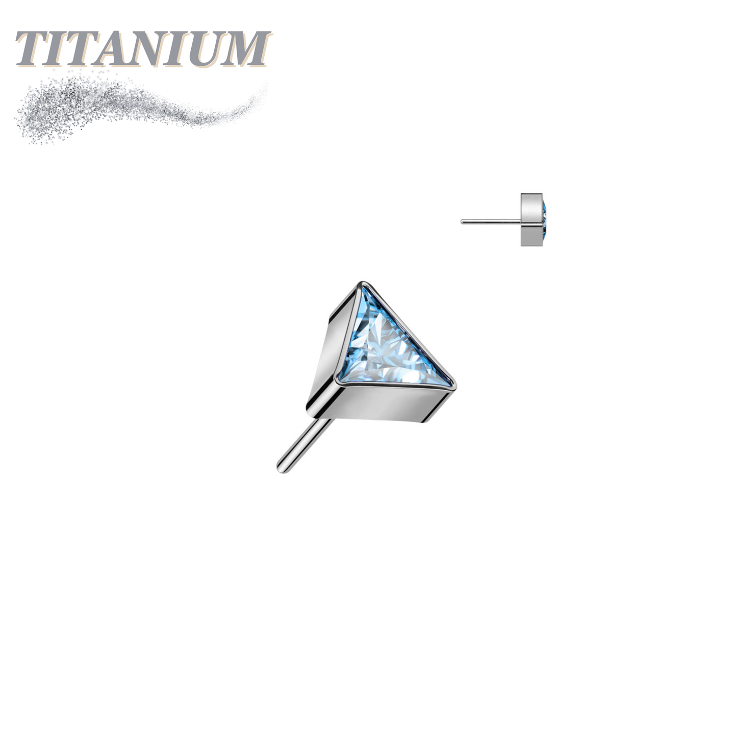 Titanium Threadless CZ Triangle (Top Only)