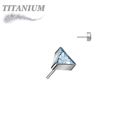 Titanium Threadless CZ Triangle (Top Only)