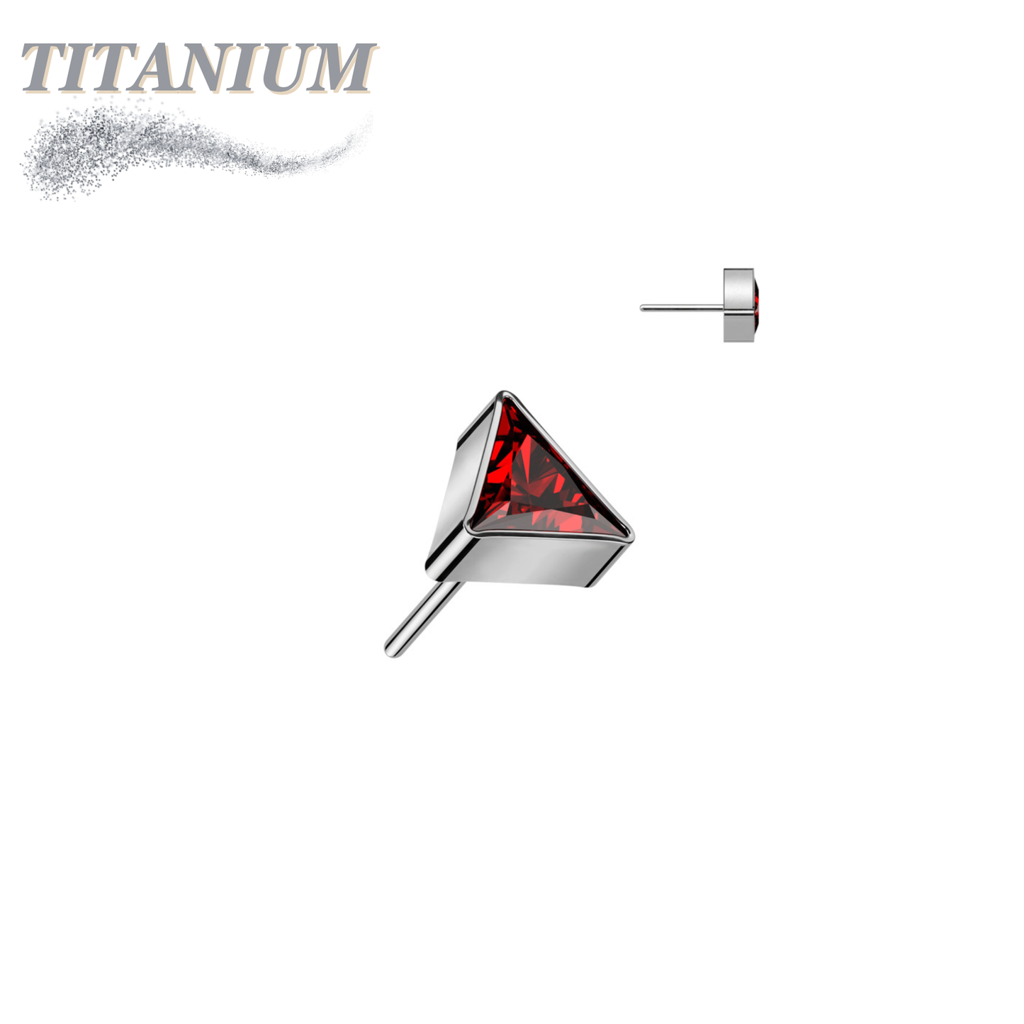 Titanium Threadless CZ Triangle (Top Only)