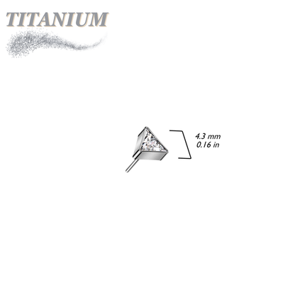 Titanium Threadless CZ Triangle (Top Only)
