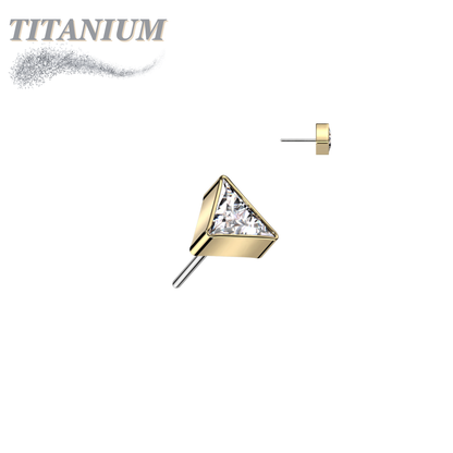 Titanium Threadless CZ Triangle (Top Only)