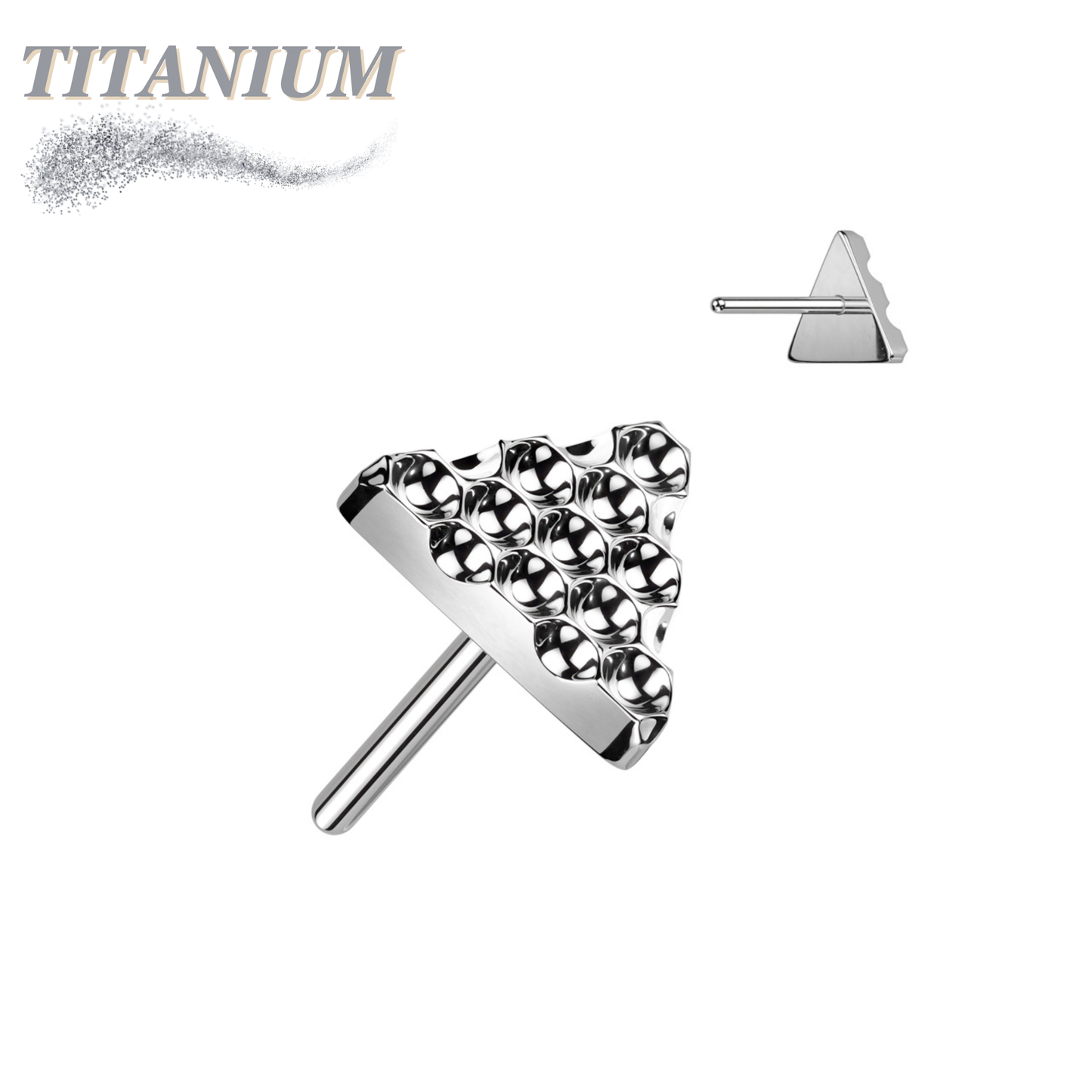 Titanium Threadless Triangle Pinhole Pattern (Top Only)
