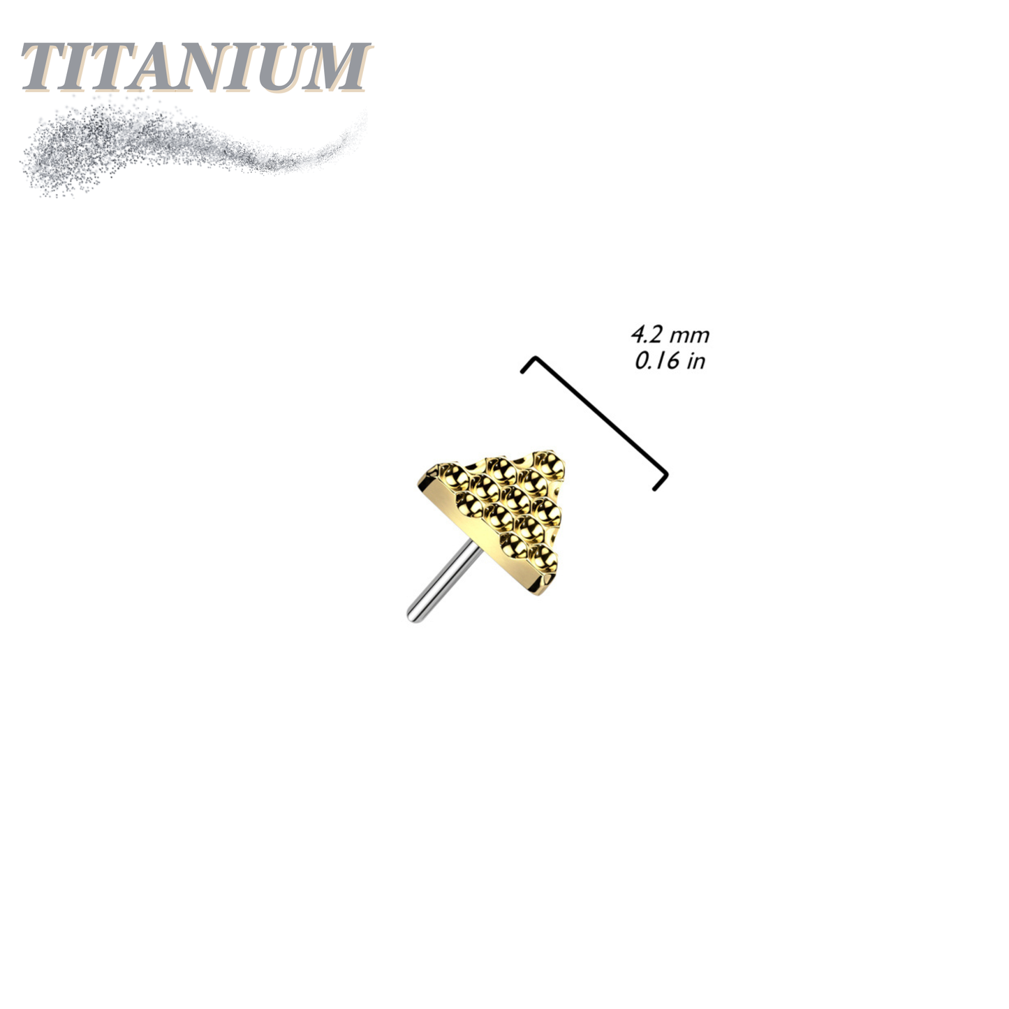 Titanium Threadless Triangle Pinhole Pattern (Top Only)
