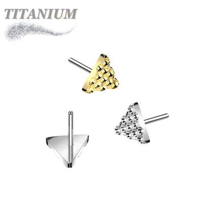 Titanium Threadless Triangle Pinhole Pattern (Top Only)