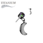 Titanium Threadless Round Bezel with Dangle Crescent Moon (Top Only)