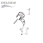 Titanium Threadless Round Bezel with Dangle Star (Top Only)