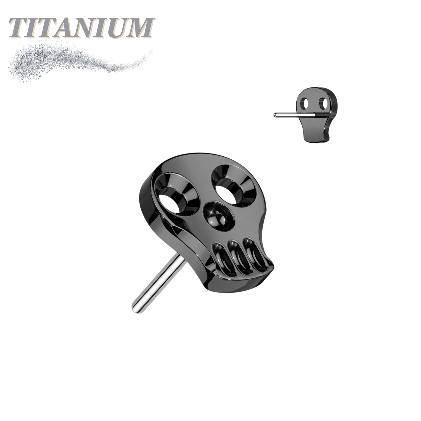 Titanium Threadless Hollow Skull (Top Only)