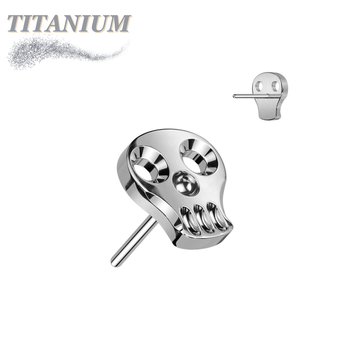 Titanium Threadless Hollow Skull (Top Only)