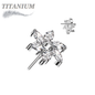 Titanium Threadless Marquise CZ Pinwheel Flower (Top Only)