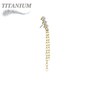 Titanium Threadless 3CZ with Double Dangle Chain (Top Only)