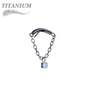 Titanium Threadless Hidden Helix CZ Single Chain Drape (Top Only)