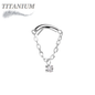 Titanium Threadless Hidden Helix CZ Single Chain Drape (Top Only)
