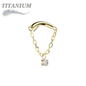 Titanium Threadless Hidden Helix CZ Single Chain Drape (Top Only)