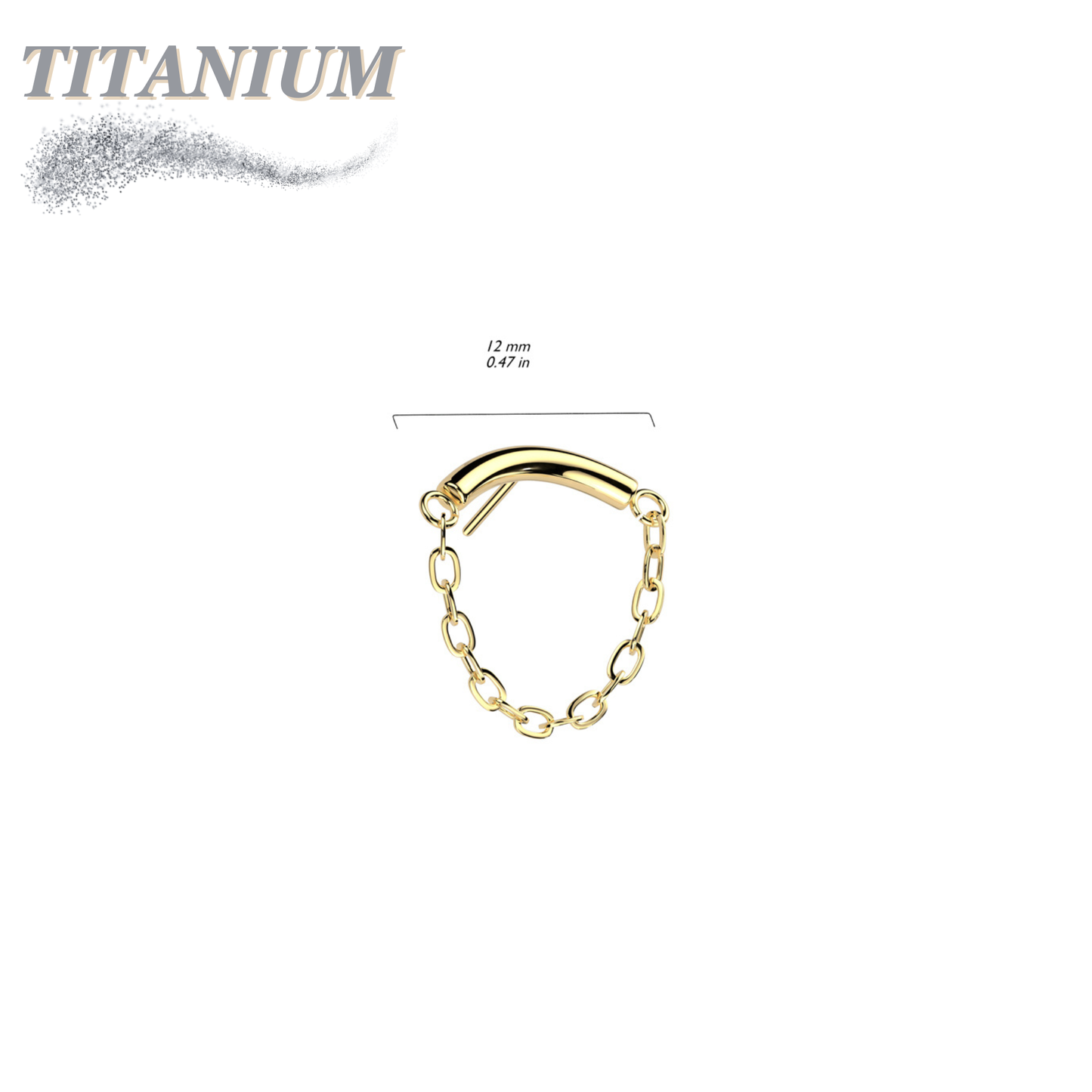 Titanium Threadless Hidden Helix Single Chain Drape (Top Only)
