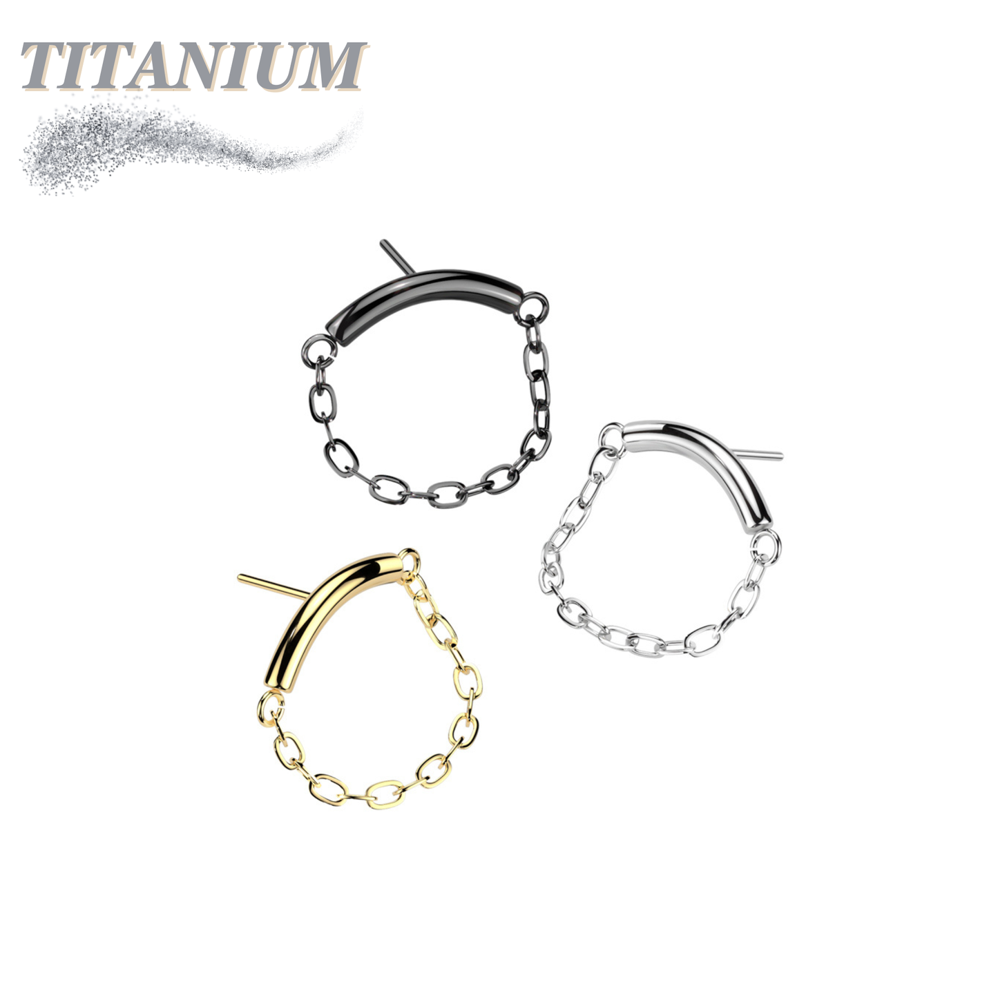 Titanium Threadless Hidden Helix Single Chain Drape (Top Only)