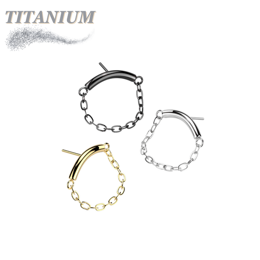 Threadless Titanium Hidden Helix Single Chain Drape Top Only