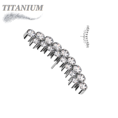Titanium Threadless Double Row Curved Bezel (Top Only)