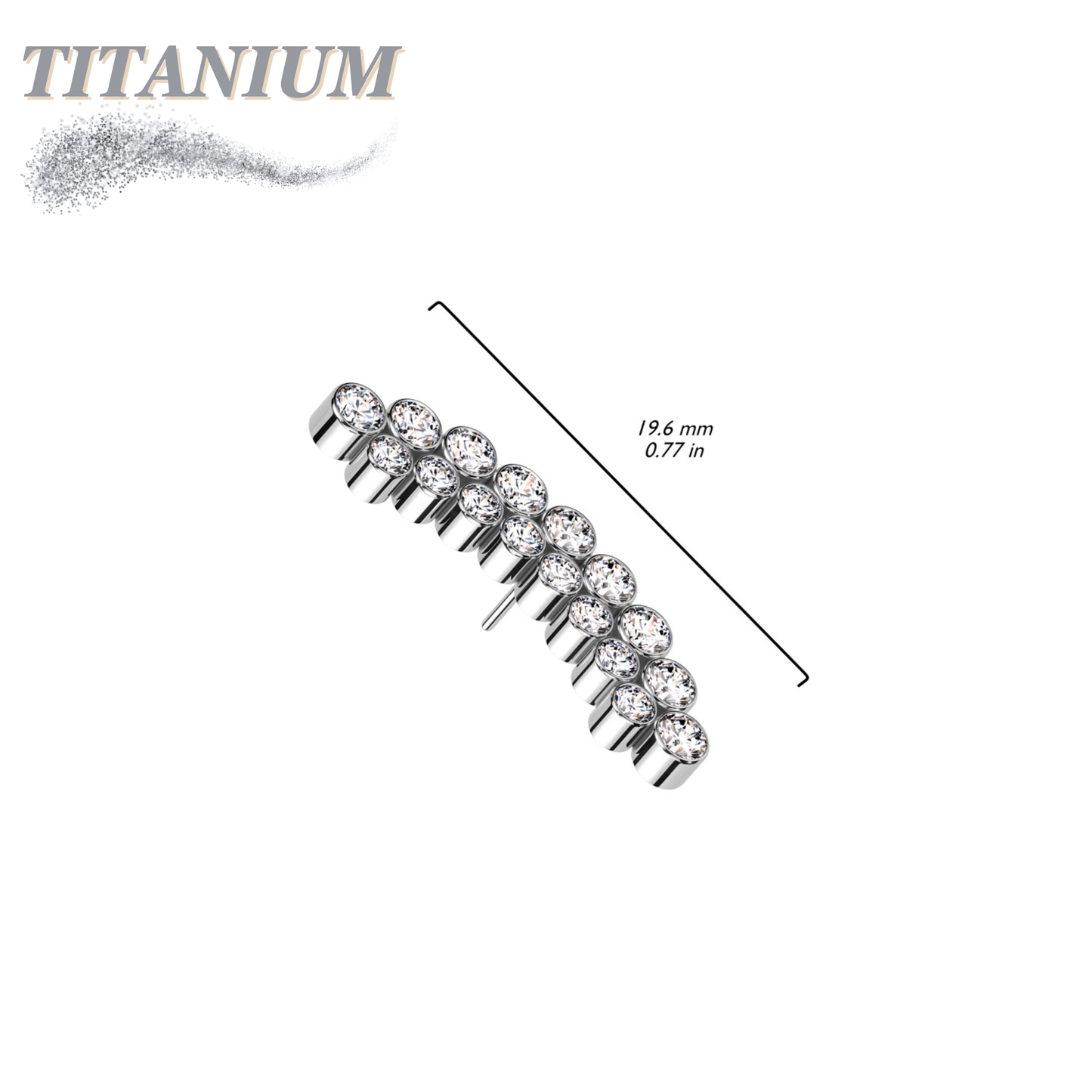 Titanium Threadless Double Row Curved Bezel (Top Only)