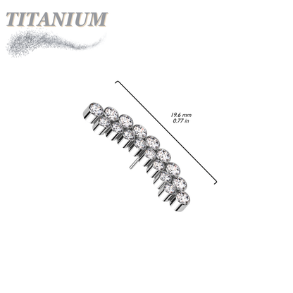 Titanium Threadless Double Row Curved Bezel (Top Only)