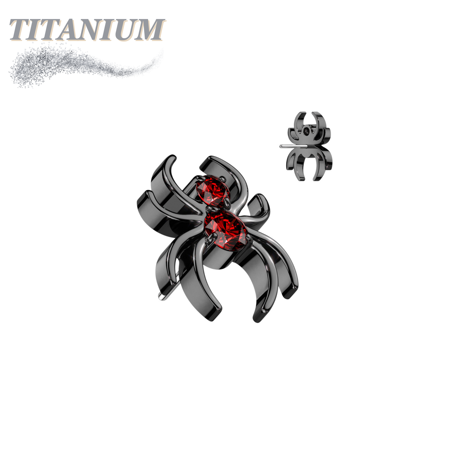 Titanium Threadless CZ Spider (Top Only)