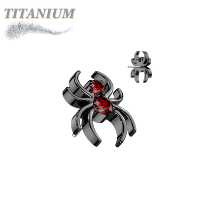 Titanium Threadless CZ Spider (Top Only)
