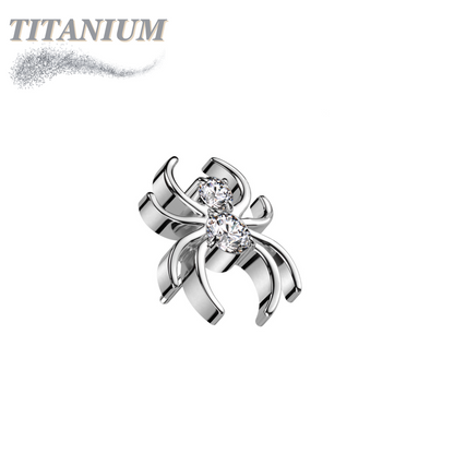 Titanium Threadless CZ Spider (Top Only)