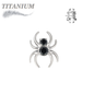 Titanium Threadless CZ Spider (Top Only)