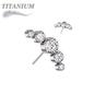Titanium Threadless Front Facing 5 CZ Bezel Curve (Top Only)