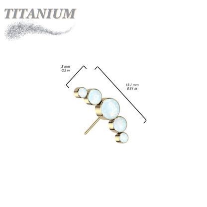 Titanium Threadless Front Facing 5 Opal Curve (Top Only)