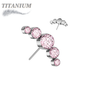 Titanium Threadless Front Facing 5 CZ Bezel Curve (Top Only)