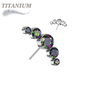 Titanium Threadless Front Facing 5 CZ Bezel Curve (Top Only)