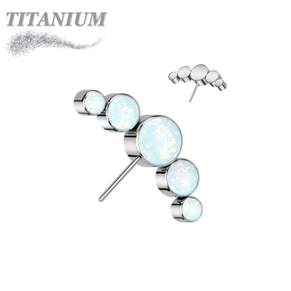 Titanium Threadless Front Facing 5 Opal Curve (Top Only)