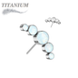 Titanium Threadless Front Facing 5 Opal Curve (Top Only)
