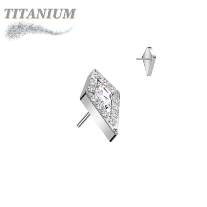 Titanium Threadless CZ Stiletto Triangle (Top Only)