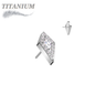 Titanium Threadless CZ Stiletto Triangle (Top Only)