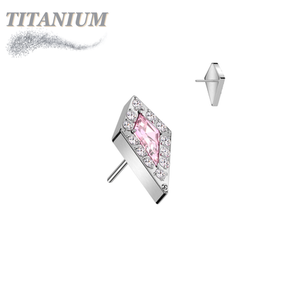 Titanium Threadless CZ Stiletto Triangle (Top Only)