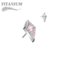Titanium Threadless CZ Stiletto Triangle (Top Only)