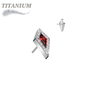 Titanium Threadless CZ Stiletto Triangle (Top Only)