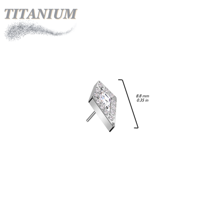 Titanium Threadless CZ Stiletto Triangle (Top Only)