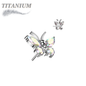 Titanium Threadless CZ Butterfly (Top Only)