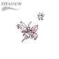 Titanium Threadless CZ Butterfly (Top Only)