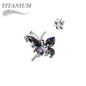 Titanium Threadless CZ Butterfly (Top Only)