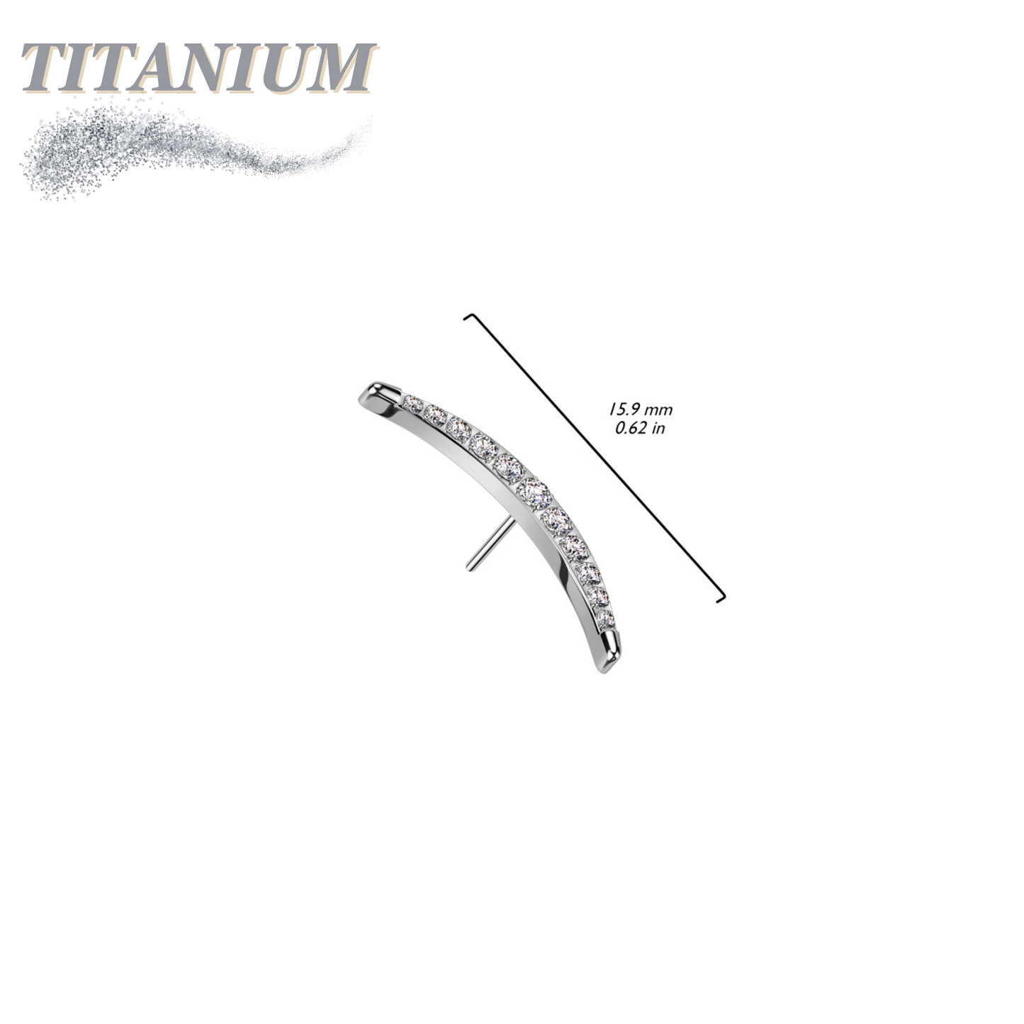 Titanium Threadless Crescent Curve (Top Only)