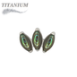 Titanium Threadless Triple Marquise Fan Natural Stone (Top Only)